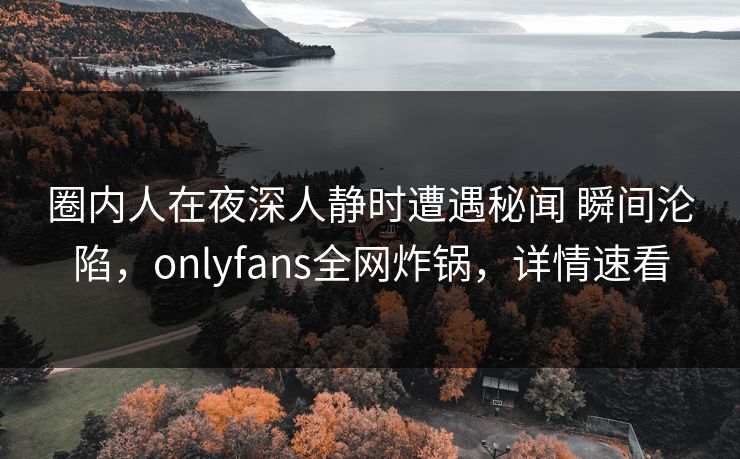 圈内人在夜深人静时遭遇秘闻 瞬间沦陷，onlyfans全网炸锅，详情速看
